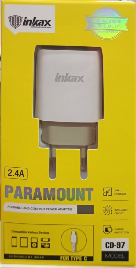 شاحن موبايل منزلي تايب سي   inkax CD-97 Charger Home mobile Type C 